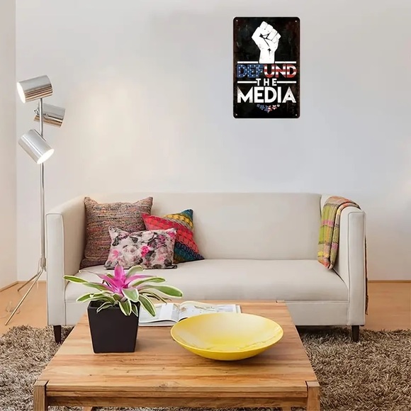 🇺🇸🤡”Defund The Media”📺Quality Aluminum Rustic Look Metal Sign! - Picture 5 of 6